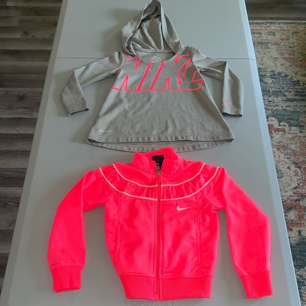 Nike Zip-Up Jacket & Nike Hooded Long Sleeve Tee Size 2T-3T